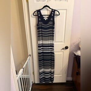 Karen Kane Striped Sleeveless Maxi Dress Medium